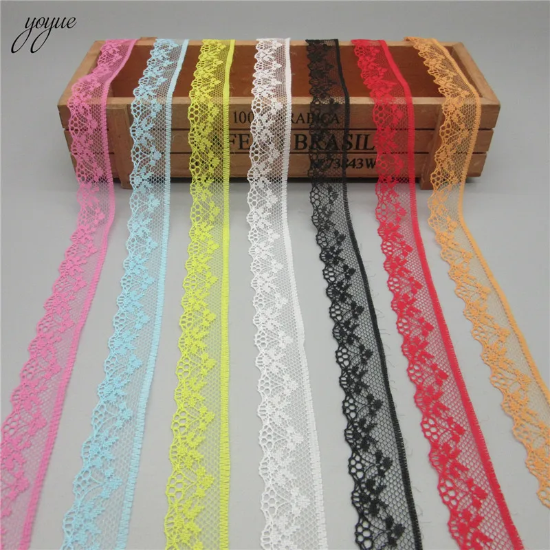 

10 Yards high quality White lace Beautiful Lace Ribbon Width 20MM Trim Fabric Embroidered Sewing Decoration african lace fabric