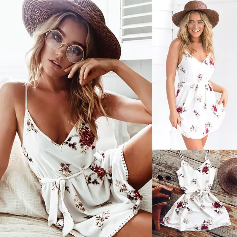 

Vestidos Sexy Woaman 2019 Newest Dress Sleeveless Floral Summer Women Mini Dress Casual Party Short Dress Off Shoulder Sexy Hot