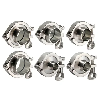 

Sanitary Pipe Fitting Set Sanitary Ferrule + Tri Clamp + PTFE Gasket Stainless Steel 19mm/25mm/32mm/38mm/45mm/51mm