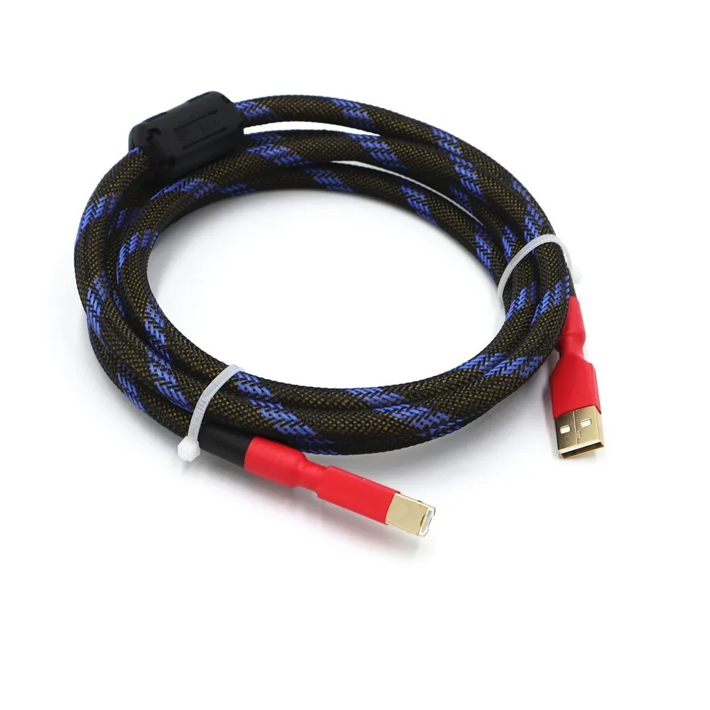 4N посеребренный USB аудио кабель с магнитным кольцом для принтера передачи данных