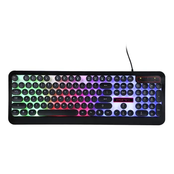 

Rainbow LED Backlit Gaming Keyboard Illuminated 104 keys Keyboard Ergonomic Design Office Work Keyboard for PC Laptop