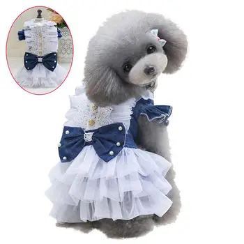 

Pet Dress Sweety Princess Lace Bowknot Dress Small Medium Dogs Pet Accessories Teddy Puppy Wedding Dresses