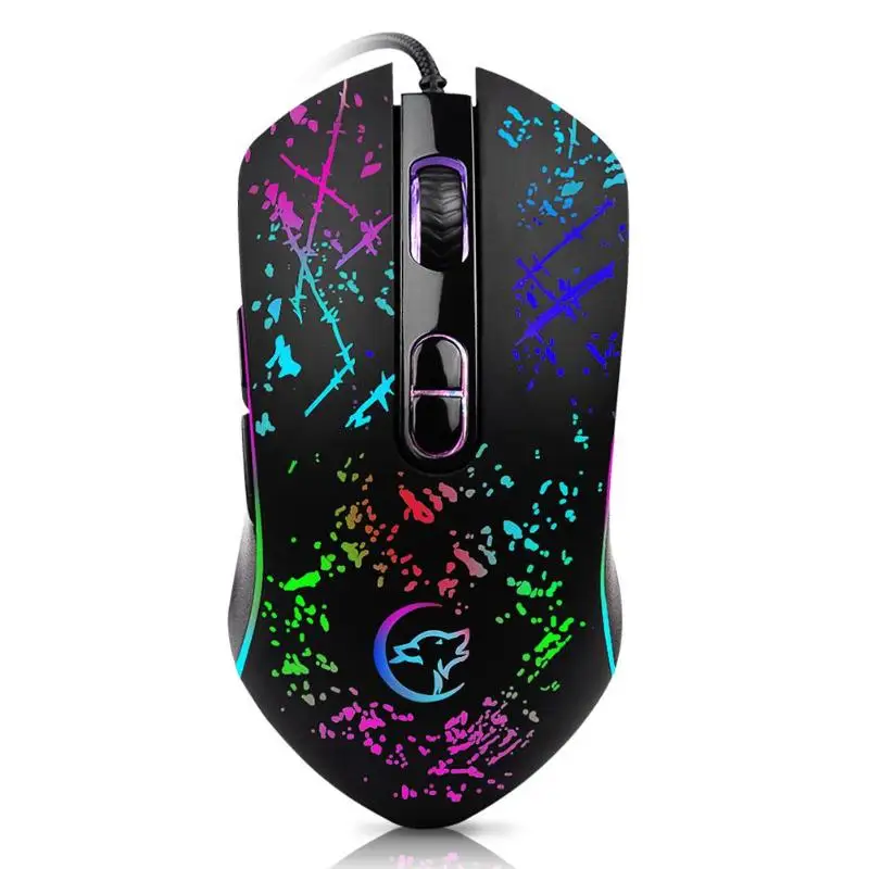 Игровая мышь YWYT G828 4800 dpi USB Проводная RGB подсветка 6 программируемых макрокнопок