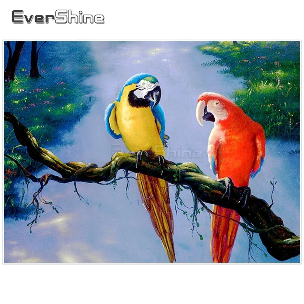 EverShine Diamond Embroidery Cross Stitch Animals Picture Of Rhinestones Full Square Painting Mosaic Bird Home Decor | Дом и сад