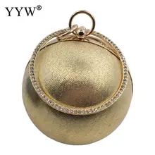 Золотистый цвет, Круглый клатч для женщин Вечеринка Сумки клатчи сумка Дизайнер Женский мяч сумочка и кошелек повседневное Мужская тотализаторов Bolso