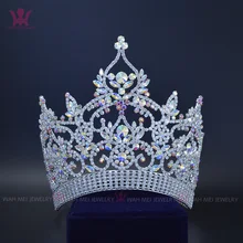 M008 мисс Канада Королева Принцесса Прическа аксессуары для вечерние шоу модель Австралийский Кристалл великолепный большой театрализованный корона тиара