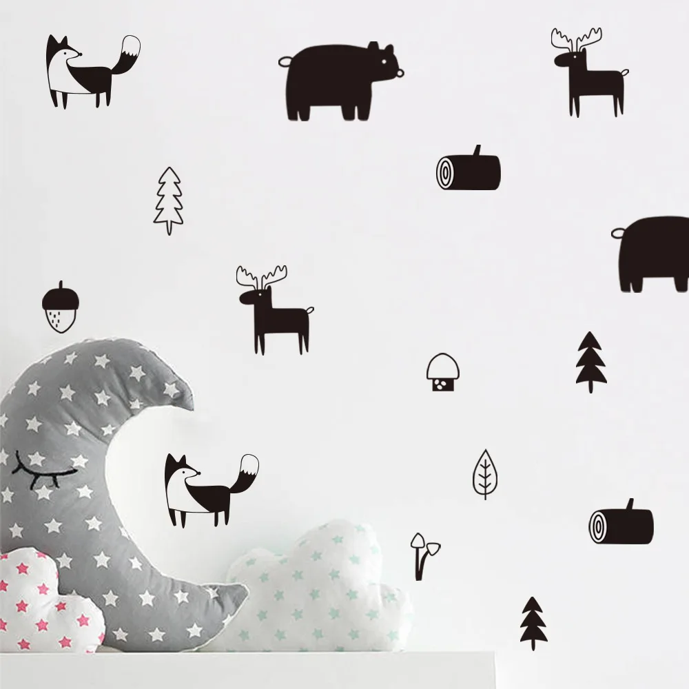 Funlife DIY Elk Fox геометрический Рождественский домашний Декор стикер в скандинавском