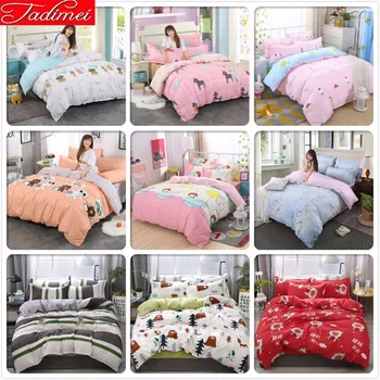 

3/4 Pcs Bedding Set Adult Kids Child Soft Cotton Bed Linen Single Full Queen King Size Bedspreads Girl Bedspread 150x200 180x220
