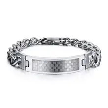 8,3 дюймов классические мужские и#39 s ID браслеты из нержавеющей стали цепочка подарок на день рождения