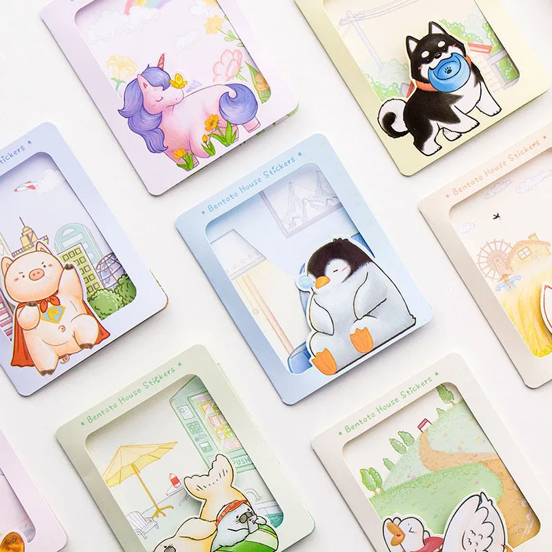 

40Pcs Cute Unicorn Stickers Kawaii Adhesive Stickers Cat Stationery Stickers For Kids DIY Decorative Diary Scrapbooking Supplies