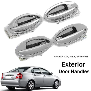 

4pcs/1Set Car Exterior Outside Door Handle Set Chrome Cover for LIFAN 520 520i Lifan Breez Car Styling Accessories