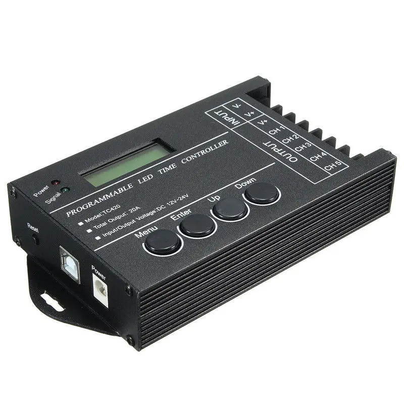 

TC420 Time programmable RGB LED Controller DC12V-24V 5 Channel LED Timing dimmer