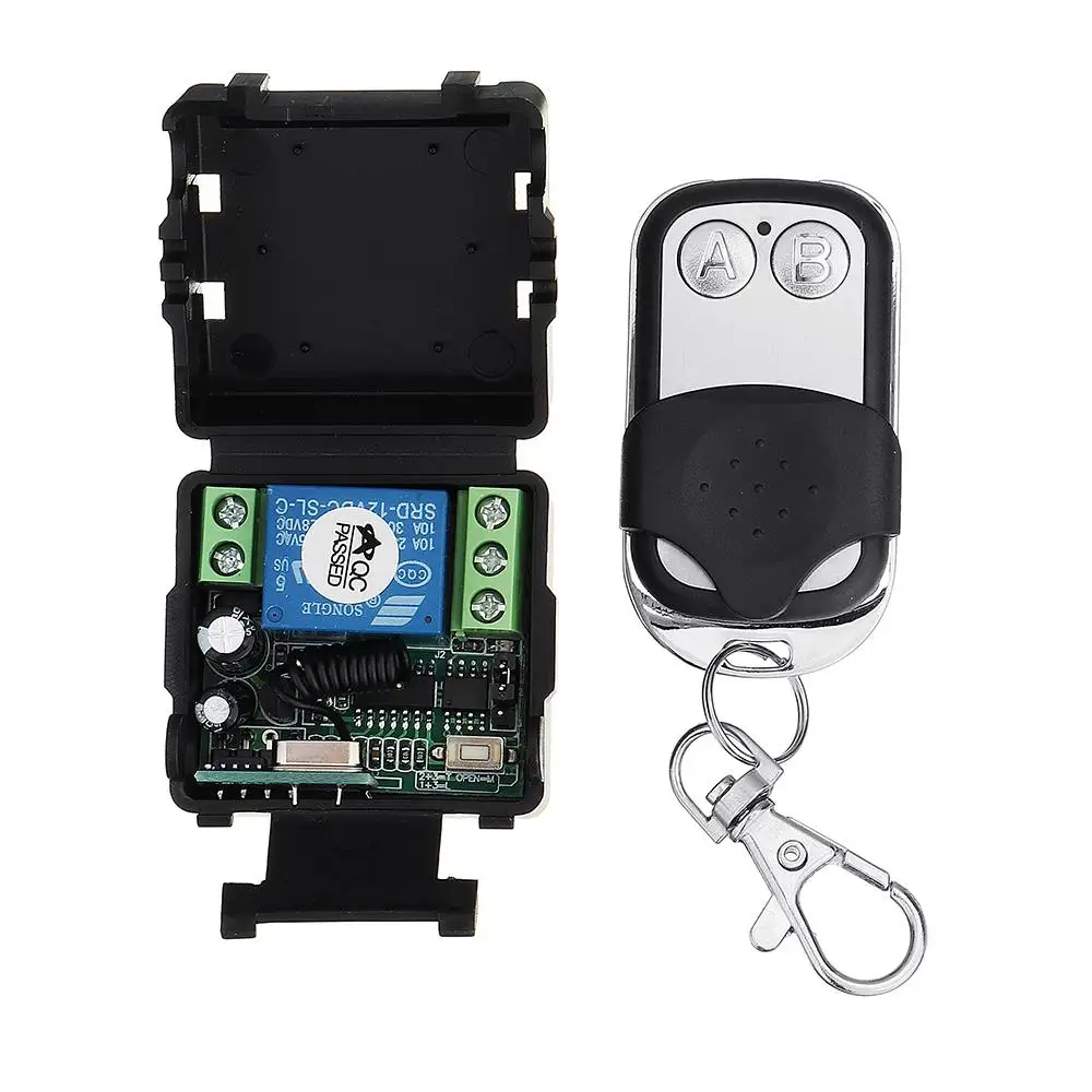 

Remote Control Switch With 2 Button Transmitter 433MHz 12433MHz 12V Single Channel Learning Code Controller Access Control