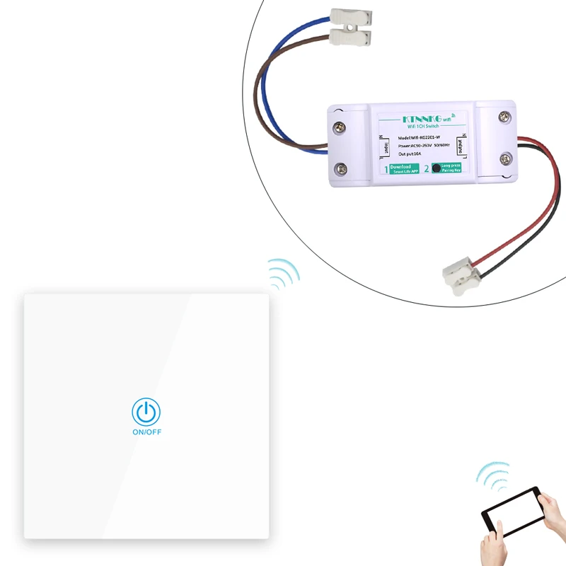 

TUYA Wifi Network Light Switch 1 Gang Remote Relay Receiver Module Wireless Voice Control for Alexa 433MHz 220V Drop Shipping