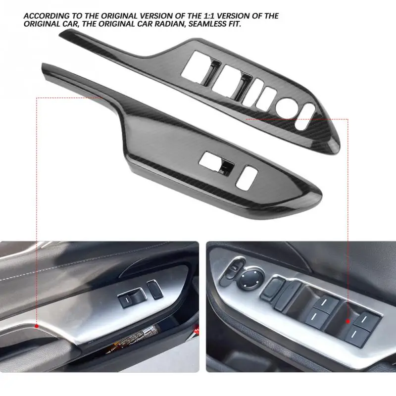 4 шт. из углеродного волокна стиль дверные ручки отделка подлокотника окна лифт панель Крышка отделка Подходит для Honda Civic правый руль