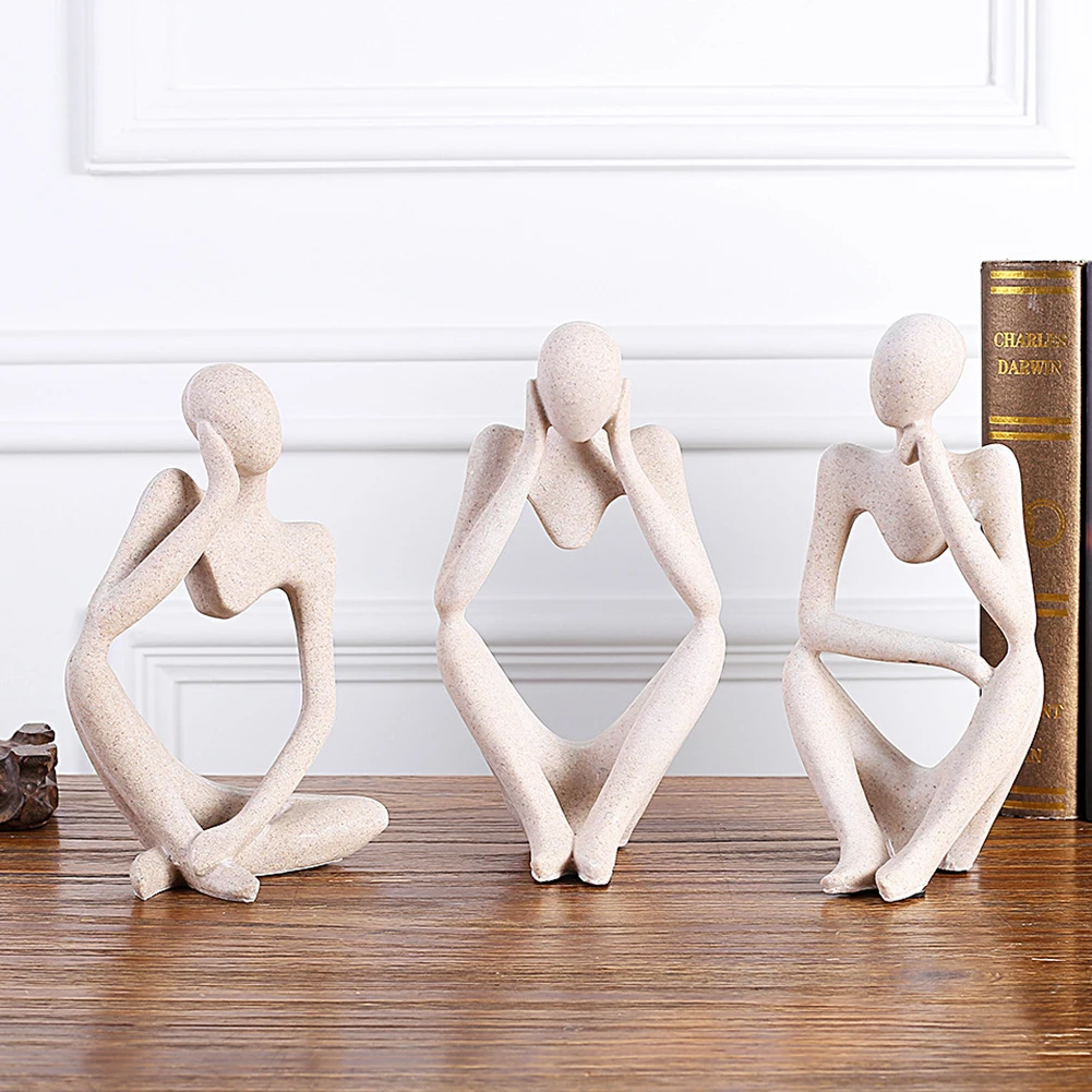 

Sandstone Abstract Figurine Tilt Right Resin Abstract People Statue Home Table Decor Sandstone Sculpture Craft Table Ornaments