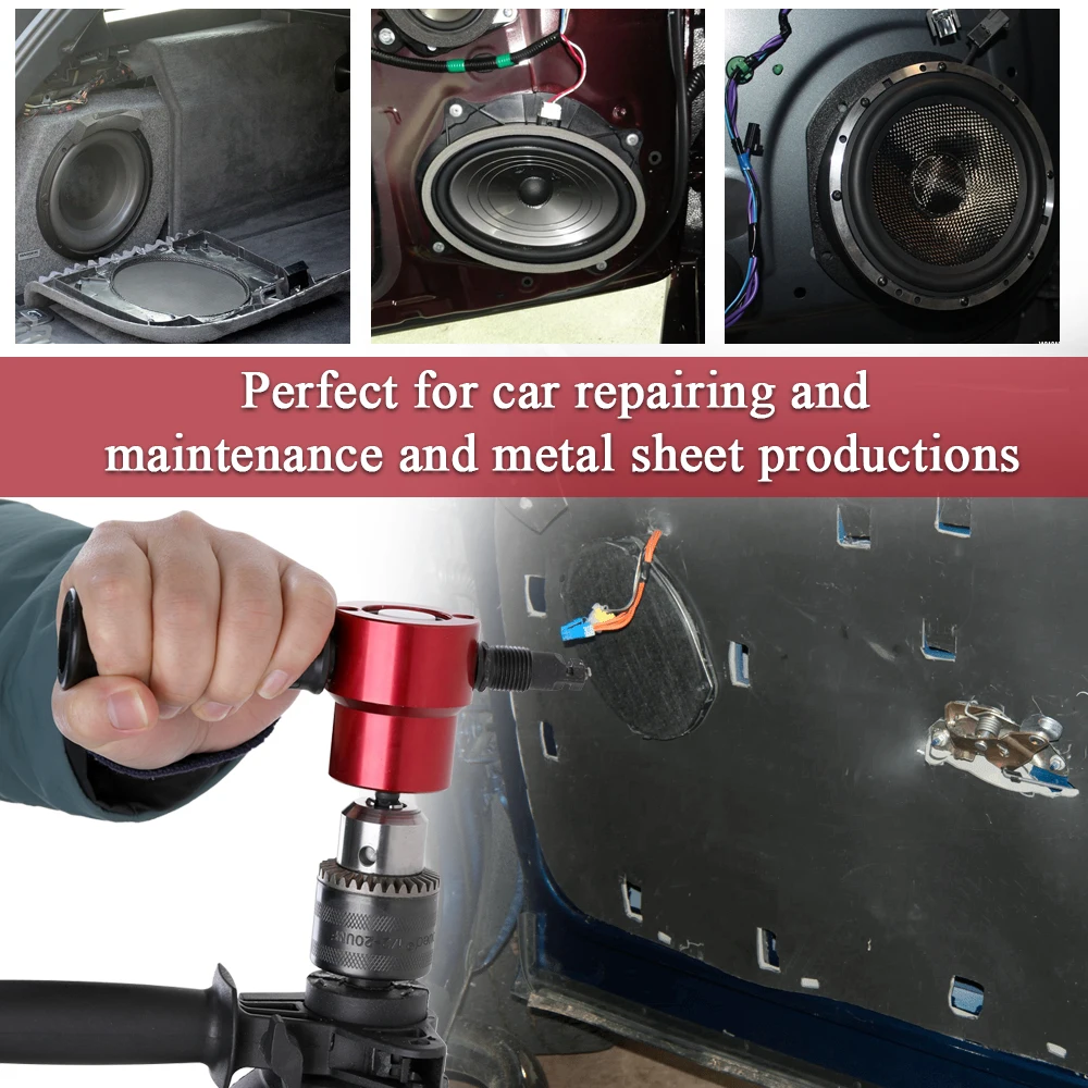 

Double Head Nibble Metal Cutting Sheet Nibbler Saw Cutter 360 Degree Adjustable Drill Attachment Power Accessories Cutting Tools