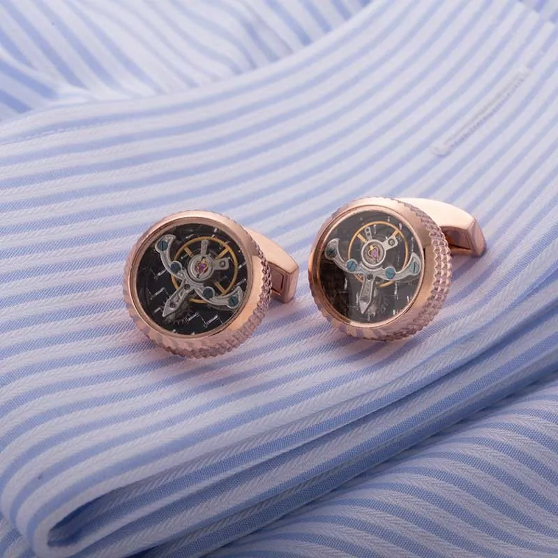 2 Color High quality Movement Tourbillon Cufflinks Designer Cufflink