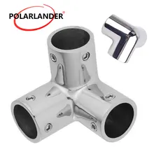 25 мм трубы серебро 90 градусов лодка ручной морской оборудование рельсы фитинги 316 нержавеющая сталь 3 пути Угловой локоть " /25 мм трубки