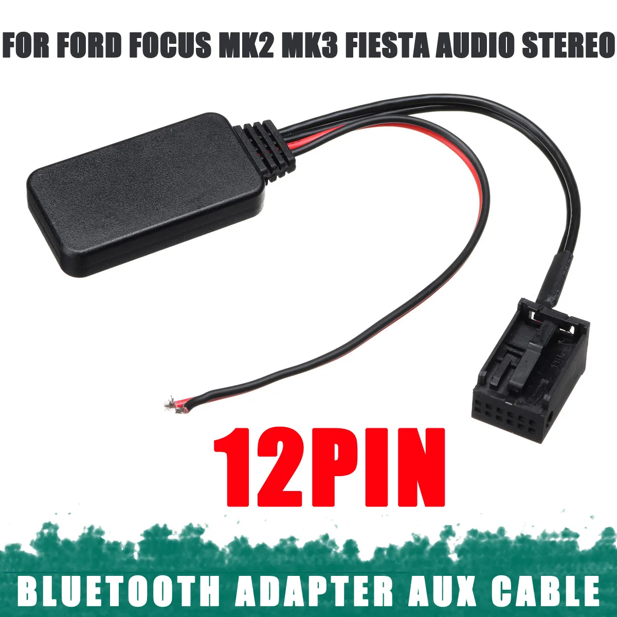 

For Ford for Focus Mk2 MK3 for Fiesta12V 12Pin Rear Port Car bluetooth Adapter Wireless Audio Stereo AUX-IN Aux Cable Adapter