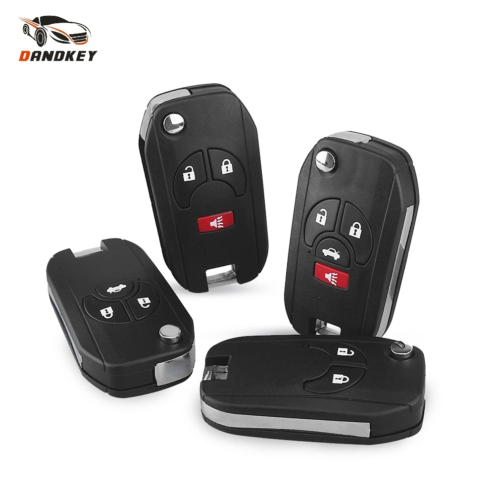 

Dandkey 2/3/4 Buttons Replacement Flip Remote Folding Car Key Shell For Nissan Versa Sentra Altima Maxima Fob Key Cover Case