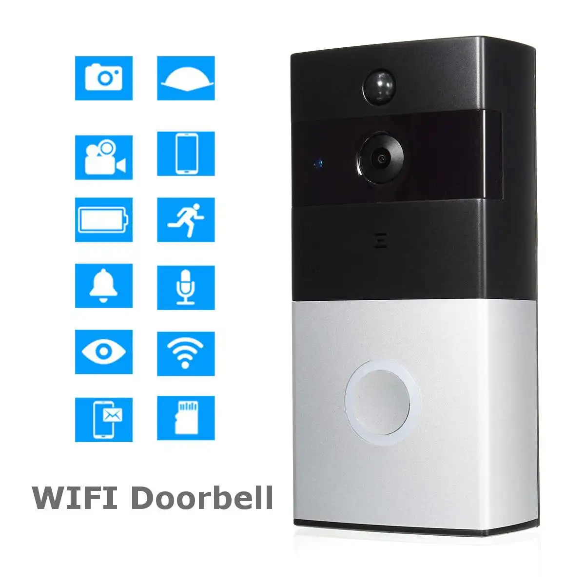 

Wireless Battery WiFi Smart HD Video Doorbell Talk Night Vision Security App Control Home Applicance With 8G TF Card