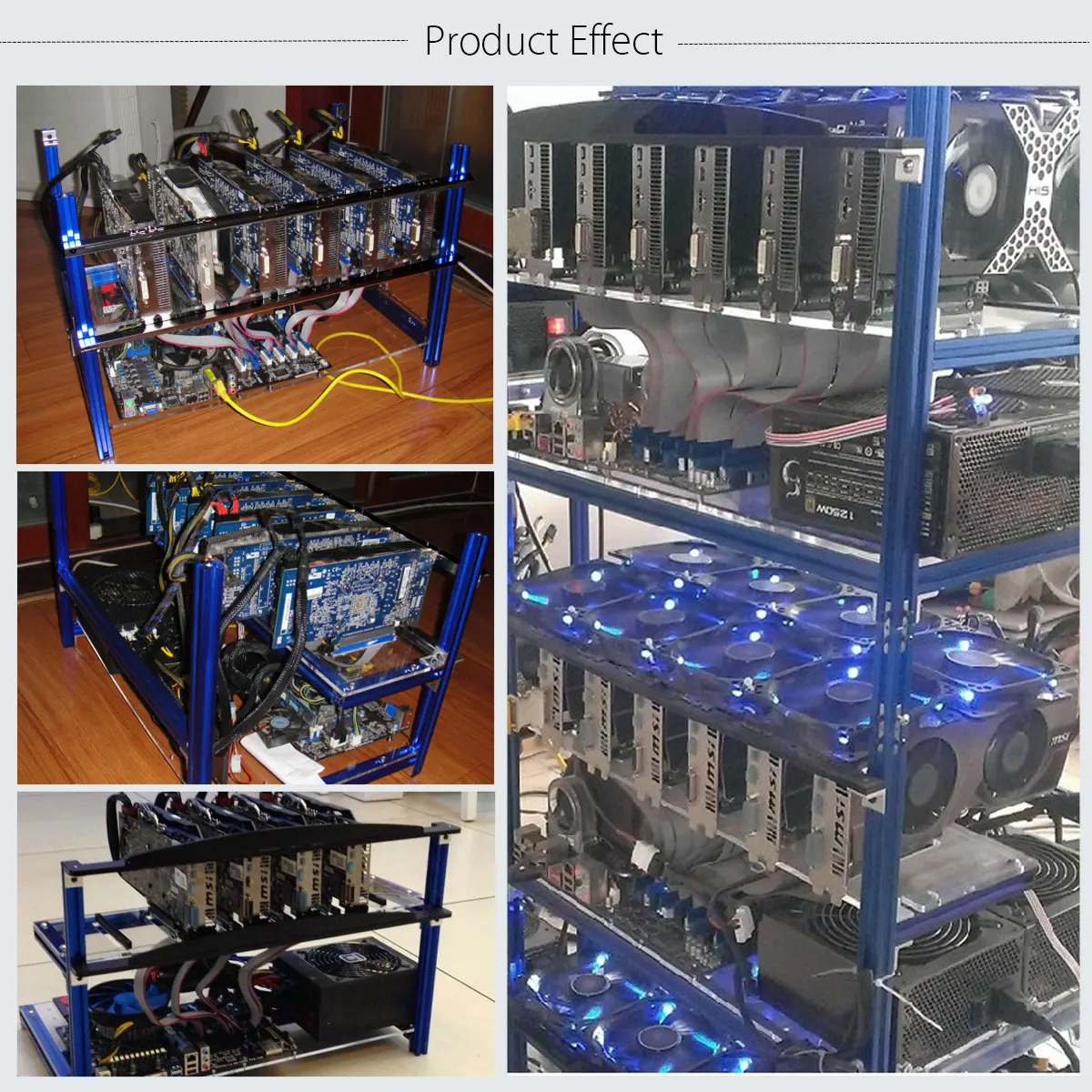 NEW Non-Stackable Aluminum Open Air Mining Rig Frame Case Holder For 6 GPU ETH Ethereum Computer Mining Frame Server Chassis NEW Non-Stackable Aluminum Open Air Mining Rig Frame Case Holder For 6 GPU ETH Ethereum Computer Mining Frame Server Chassis