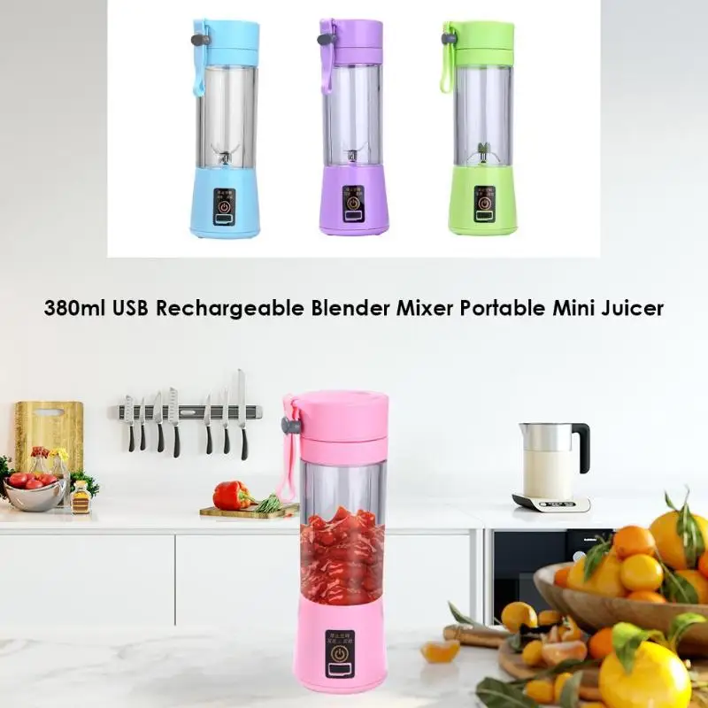 

380ml USB Rechargeable Blender Mixer Portable Mini Juicer Juice Machine