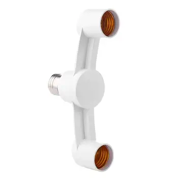 

E27 Light Bulb Socket Adapter E27 Splitter 2 Heads Lamp Base Converter Fireproof Material Light Bulb Base Holder Socket