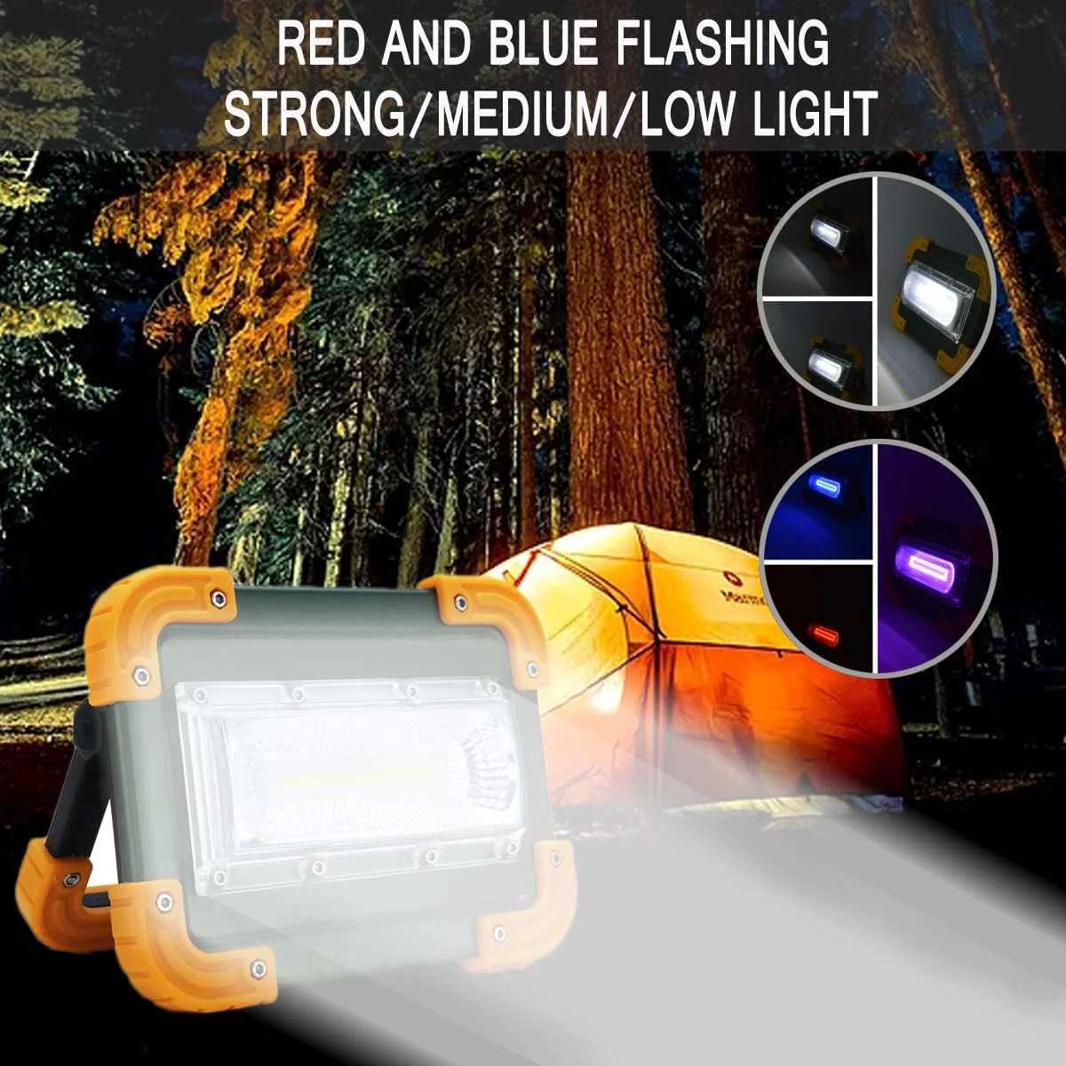 

Led Portable Spotlight Led Work Light Rechargeable 4 18650 Battery Outdoor Light For Hunting Camping Led Latern Flashlight