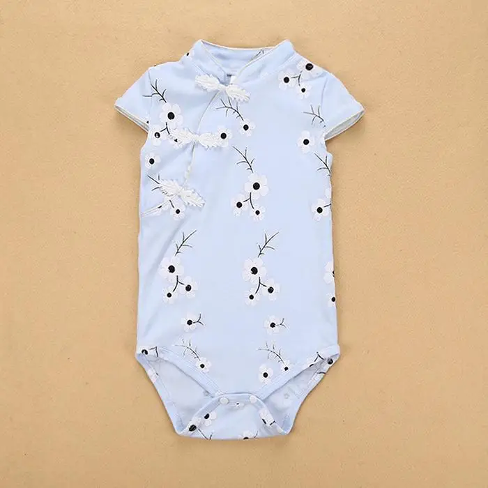 Детские ползунки для девочек из 100% хлопка китайские традиционные костюмы Чонсам