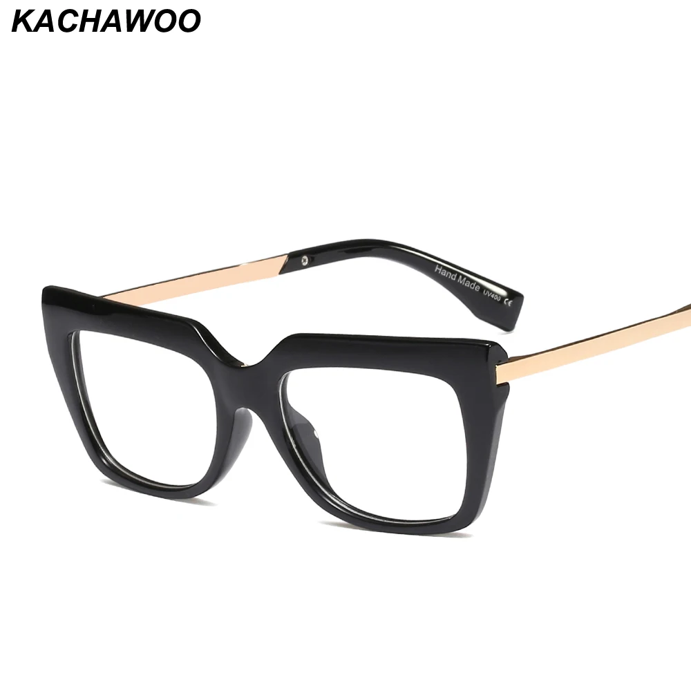 Kachawoo Модные женские очки Оптическая черная синяя негабаритная оправа для очков