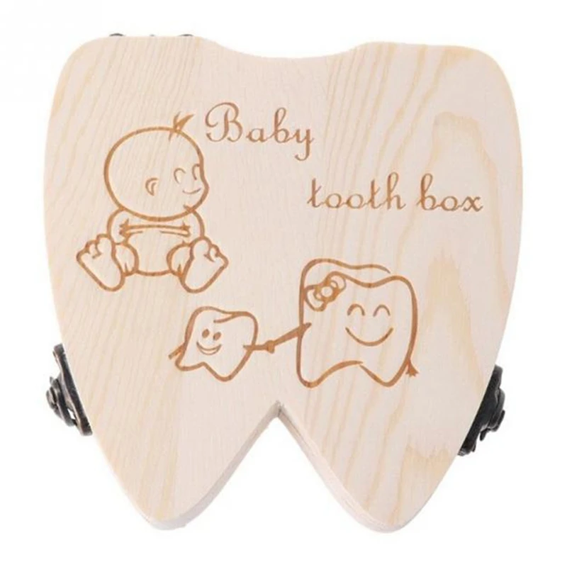 Коробочка для молочных зубов деревянный органайзер для зубов хранения девочек сохранить сувенир чехол