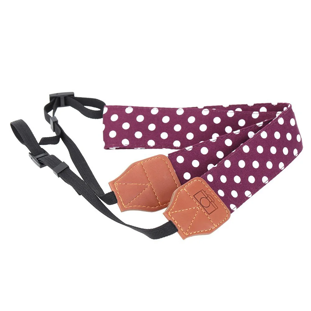 

Soft Cotton Polka Dots Camera Shoulder Neck Strap Belt Universal Adjustable with Harness Adapter for Nikon Canon Panasonic Son