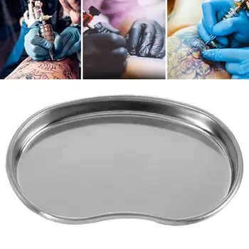 

1pc Stainless Steel Tattoo Tray For Dental Eyebrow Lip Tattoo Disinfection Tools Fit For Professional Use Or At Home