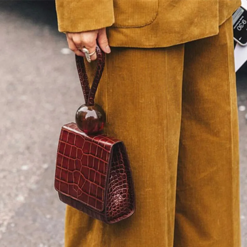

[Super Seabob]2020 Spring Summer Woman New Personality Stylish Yellow Color Alligator Pattern PU Leather Handbag All Match LI977