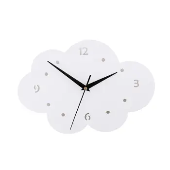 

1PCS Children's Room Wall Clock Cartoon Hanging Cloud Shape Silent Household Bedroom Living Room Gift Decoration Wall Clock