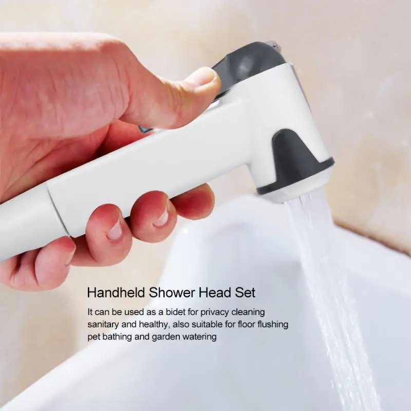 

Portable Bidet Sprayer Set ABS Plastic Hand Held Shower Head Set Bathroom Toilet Bidet Sprayer w/ Hose Bathroom Supplies