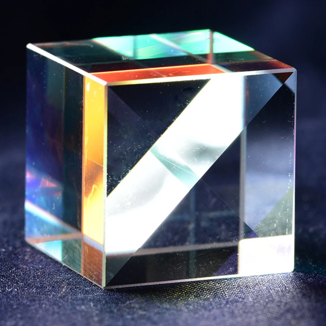 Высокое Качество K9 кубическая Призма дефектный крест дихроическое зеркало Combiner сплиттер Декор прозрачный модуль Оптическое стекло игрушка 18*18 мм