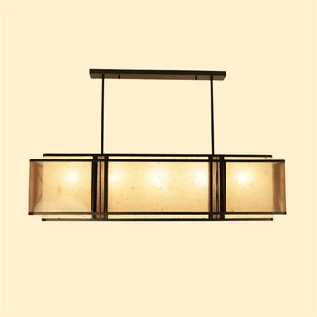 

China Vintage Pendant Lamps Style Wood LED Pendant Lights Living Room Bedroom HangLamps Decor Glass Shade Home Lighting Fixtures