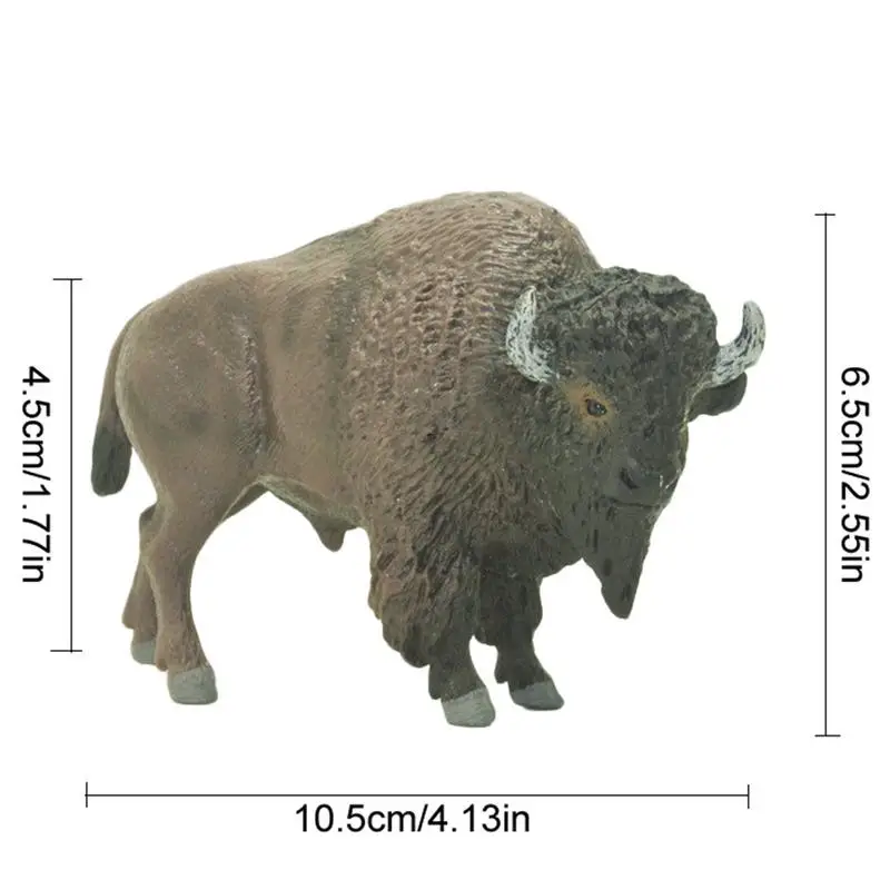 Подлинный дикой природы зоопарк, модели животных Американский бизон Фигурки Коллекционная Фигурка Детские Развивающие детские кубики, игрушки для мальчиков Детский подарок