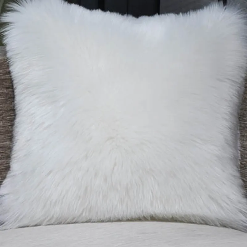 

Winter Warm Pillowcases Super Soft Plush Mongolian Faux Fur Throw Car Sofa Home Decor Cushion Cover