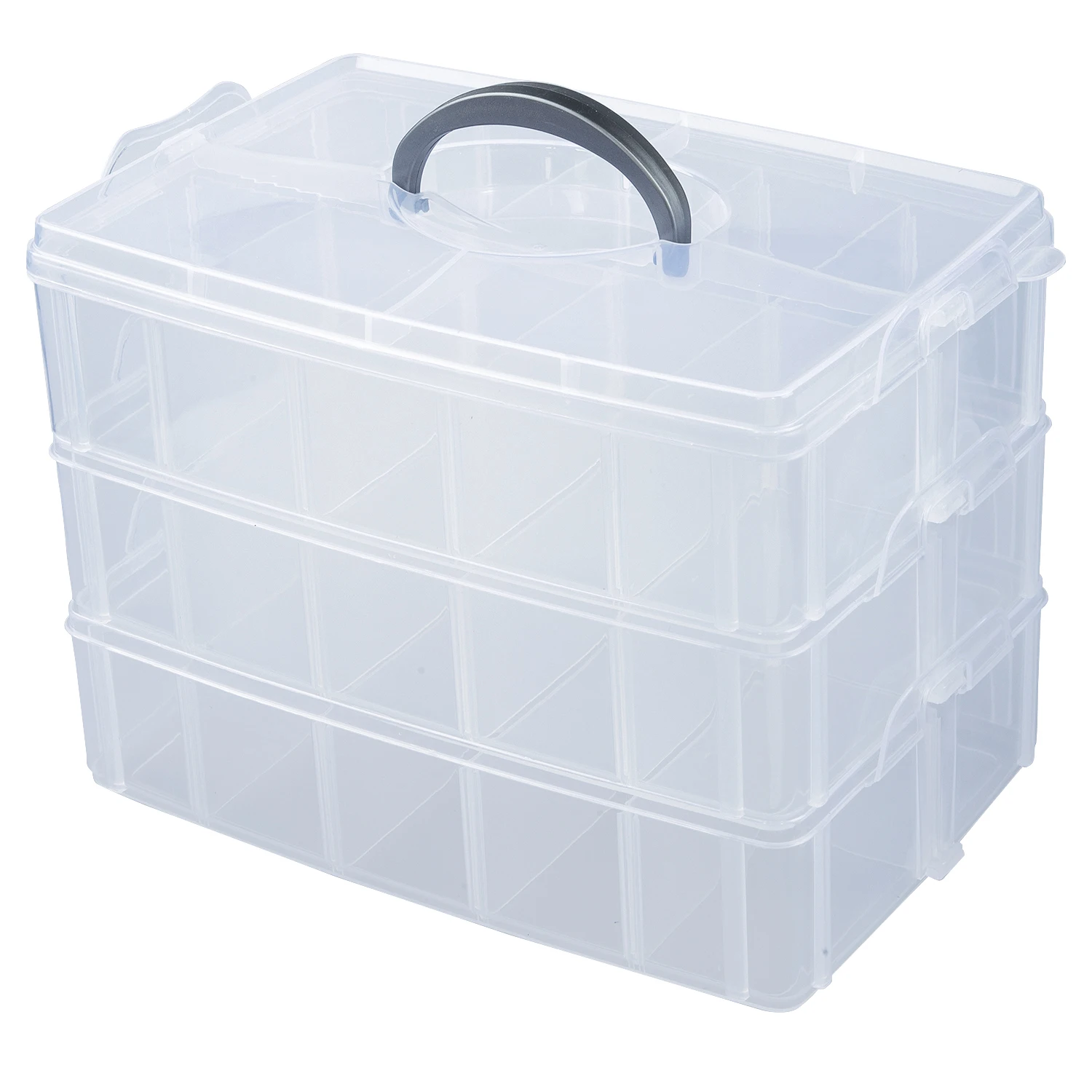 

Makeup Cosmetic Storage Case Box Holder Organizer Container 3 Layers 30 Grids