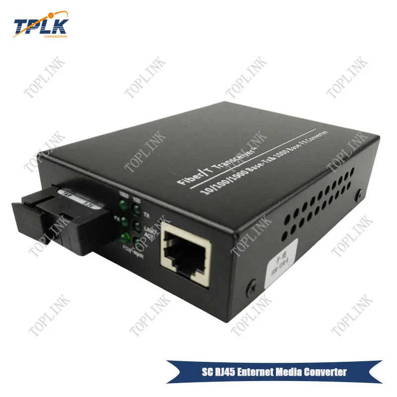 Одномодовый медиаконвертер RJ45 Ethernet Gigabit 1 порт 1310 нм/1550 нм порт|Оптоволоконное