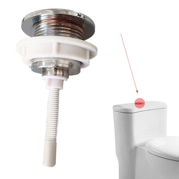 

1pc Single Flush Toilet Water Tank Push Buttons Rods Water Saving Chrome Effect