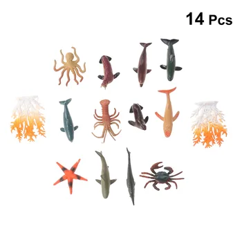 

12pcs Sea Animal Toys Set Creative Plastic Similation Sea Animals Educational Toy for Kids Toddlers PVC Figures Color Random