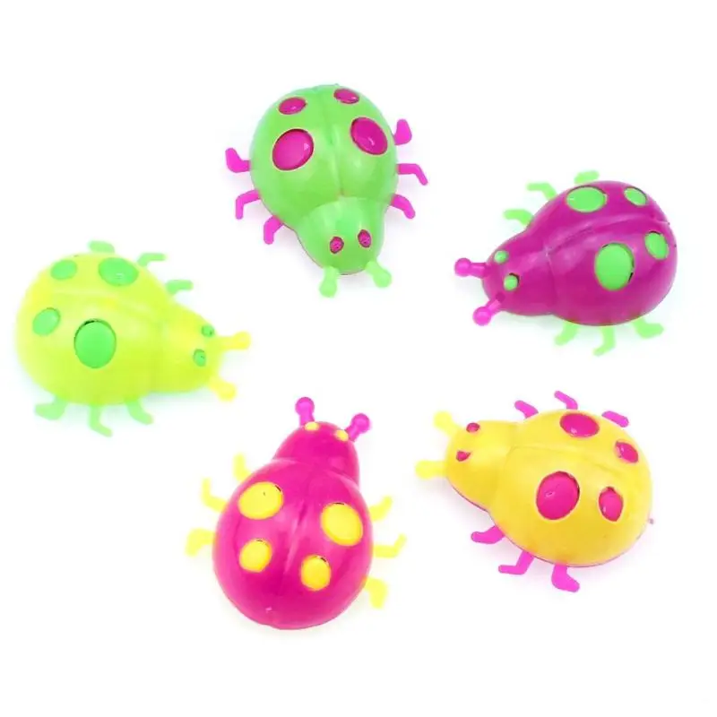 

5pcs Ladybug Toy with Wheel Simulation Insect Model Funny Toys Children Birthday Gift Set