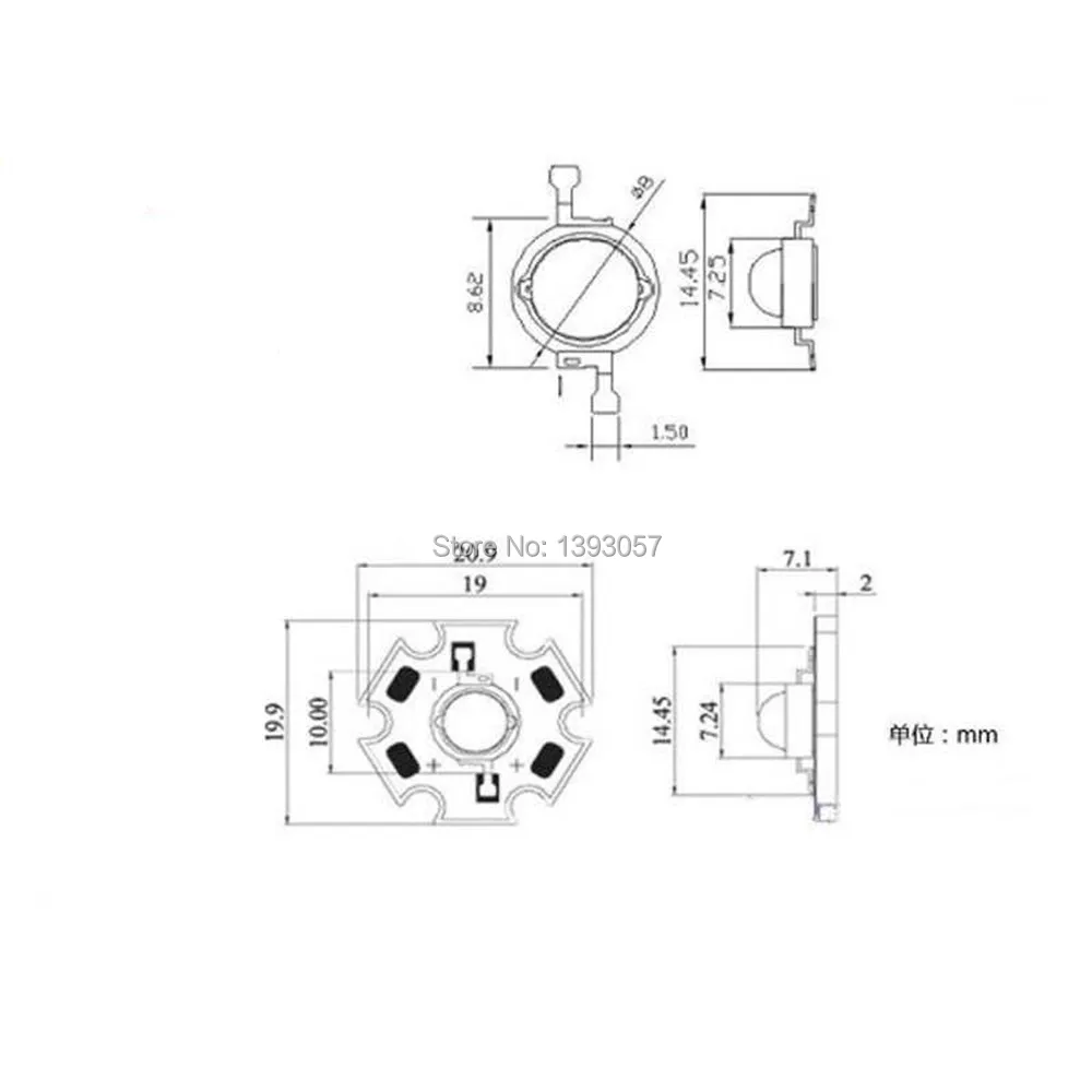  20PCS 3W Infrared IR 850nm 940nm High Power LEDs Emitter CCTV Camera IR Diode for Security Black LE - 33049372775