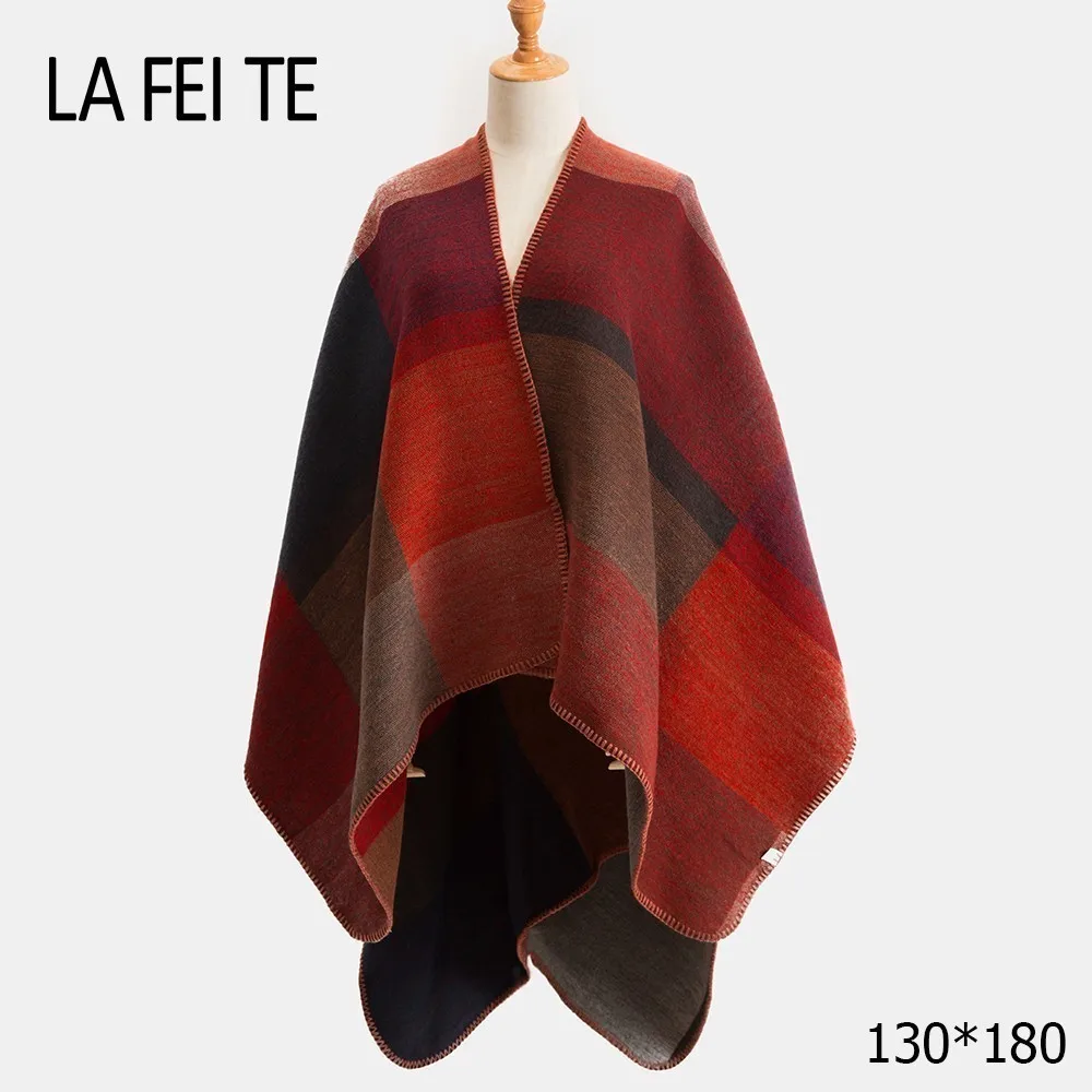 

Cashmere Blanket Scarf Women Poncho Winter Warm Pashmina Shawl Female Stoles Wool Cotton Long Poncho Women Scarf And Capes 2019