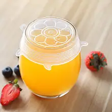 Цветочный Тип Пищевая силиконовая крышка для хранения свежих фруктов силиконовая пластиковая упаковка герметичная силиконовая крышка чаши контейнеры для кастрюль 6 упаковок